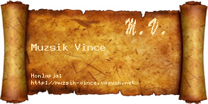 Muzsik Vince névjegykártya