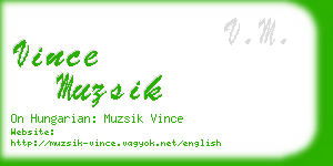 vince muzsik business card